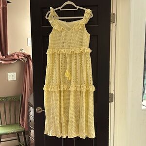 Yellow eyelet sleeveless dress
